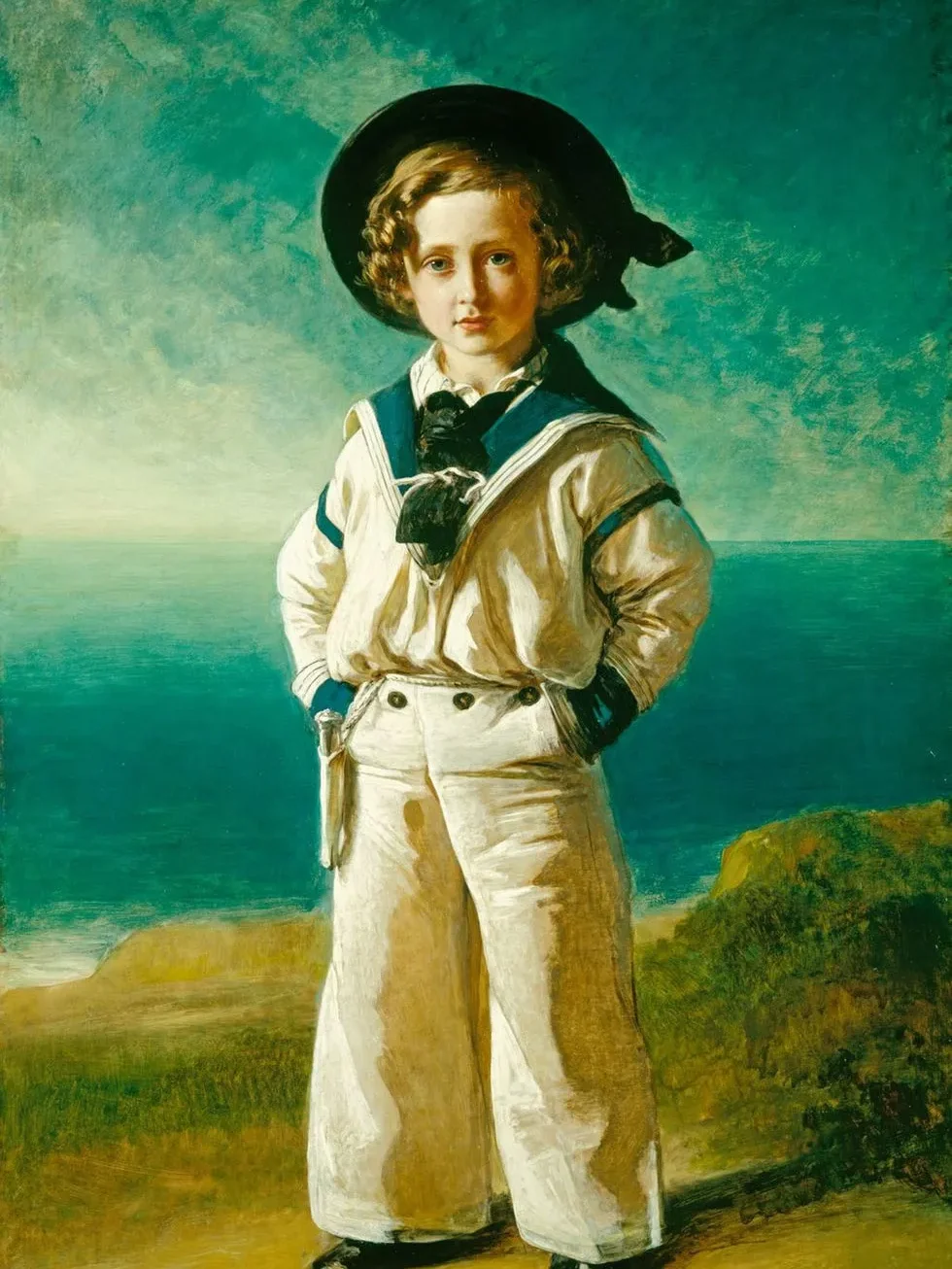Portrait of Edward Albert, Prince of Wales, in a sailor suit